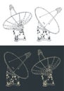 Radio telescope blueprints Royalty Free Stock Photo