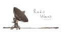 Radio telescope dishes antenna. Vector sketch draw Royalty Free Stock Photo