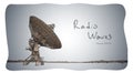 Radio telescope dishes antenna. Vector sketch draw Royalty Free Stock Photo