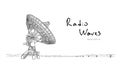 Radio telescope dishes antenna. Vector sketch draw