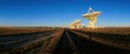 Radio telescope dishes at National Radio Astronomy Observatory in Socorro, NM