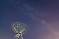 Radio telescope at the night sky