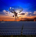 Radio telescope observatory and solar panels