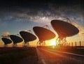 Radio Telescope view at night Royalty Free Stock Photo