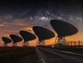 Radio Telescope view at night Royalty Free Stock Photo