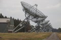 Radio telescopes near the village of Westerbork, The Netherlands Royalty Free Stock Photo