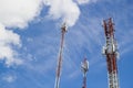 Radio tower in blue sky Royalty Free Stock Photo