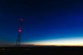 Radio tower at night Royalty Free Stock Photo