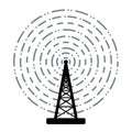 vector radio tower broadcast