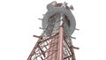 Radio tower 3d rendering over white background