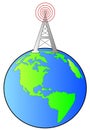 Radio tower on earth Royalty Free Stock Photo