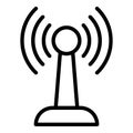 Radio tower fraud icon outline vector. Stop secure Royalty Free Stock Photo