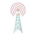 Radio tower icon in cartoon style Royalty Free Stock Photo