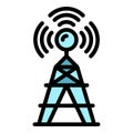 Radio tower icon vector flat