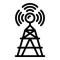 Radio tower icon outline vector. Space alien