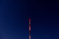 Radio tower on night starry sky background Royalty Free Stock Photo