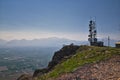 Radio Tower Observatory on West Lake Mountain Peak mountain hiking, Utah Lake, Wasatch Front Rocky Mountains, Provo, Utah.