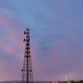 Radio tower in Queensland during a lightning storm. Royalty Free Stock Photo