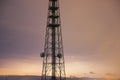 Radio tower in Queensland during a lightning storm. Royalty Free Stock Photo