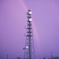 Radio tower in Queensland during a lightning storm. Royalty Free Stock Photo