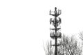 Radio communication tower warning signal sirens monochrome