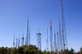 Radio towers in the sky Royalty Free Stock Photo