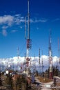 Radio and transmission towers on Sandia Peak, New Mexico.