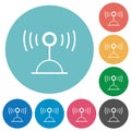 Radio transmitter outline flat round icons