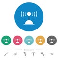 Radio transmitter solid flat round icons