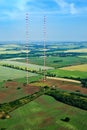 Radio transmitter tower Liblice, the highest construction in Czech republic. Royalty Free Stock Photo
