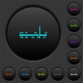 Radio tuner dark push buttons with color icons