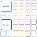 Radio tuner outlined flat color icons