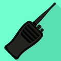 Radio walkie talkie icon, flat style