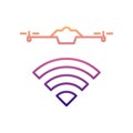radio wave of the drone nolan icon. Simple thin line, outline vector of Drones icons for ui and ux, website or mobile application