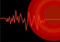 Radio wave radiating - neon red Royalty Free Stock Photo