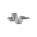 Radio Wave vector icon. Monochrome simple sound wave illustration sign. signal symbol or logo.