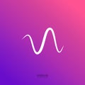Radio wave vector icon, pulse beat line, sound and audio logo template, equalizer sign, voice signal, waveform symbol Royalty Free Stock Photo