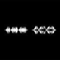 Radio wave wireless Pulse audio music set icon white color vector illustration image solid fill outline contour line thin flat