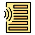 Radio waves sending information to electronic document icon