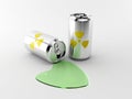 Radioactive aluminum bottle Royalty Free Stock Photo