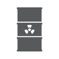 radioactive barrel silhouette vector icon