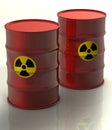 Radioactive barrels Royalty Free Stock Photo