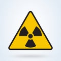 Radioactive contamination in the triangle sign. Danger symbol. Vector illustration Royalty Free Stock Photo