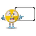 Radioactive cute with whiteboard design character, design vector illustrator
