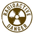 Radioactive danger symbol grunge stamp vector symbol Royalty Free Stock Photo