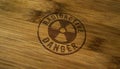 Radioactive danger symbol stamp and stamping Royalty Free Stock Photo