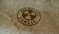 Radioactive danger symbol stamp and stamping