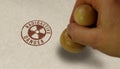 Radioactive danger symbol stamp and stamping