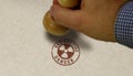 Radioactive danger symbol stamp and stamping Royalty Free Stock Photo