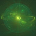 Radioactive green and yellow shiny circles cosmic background